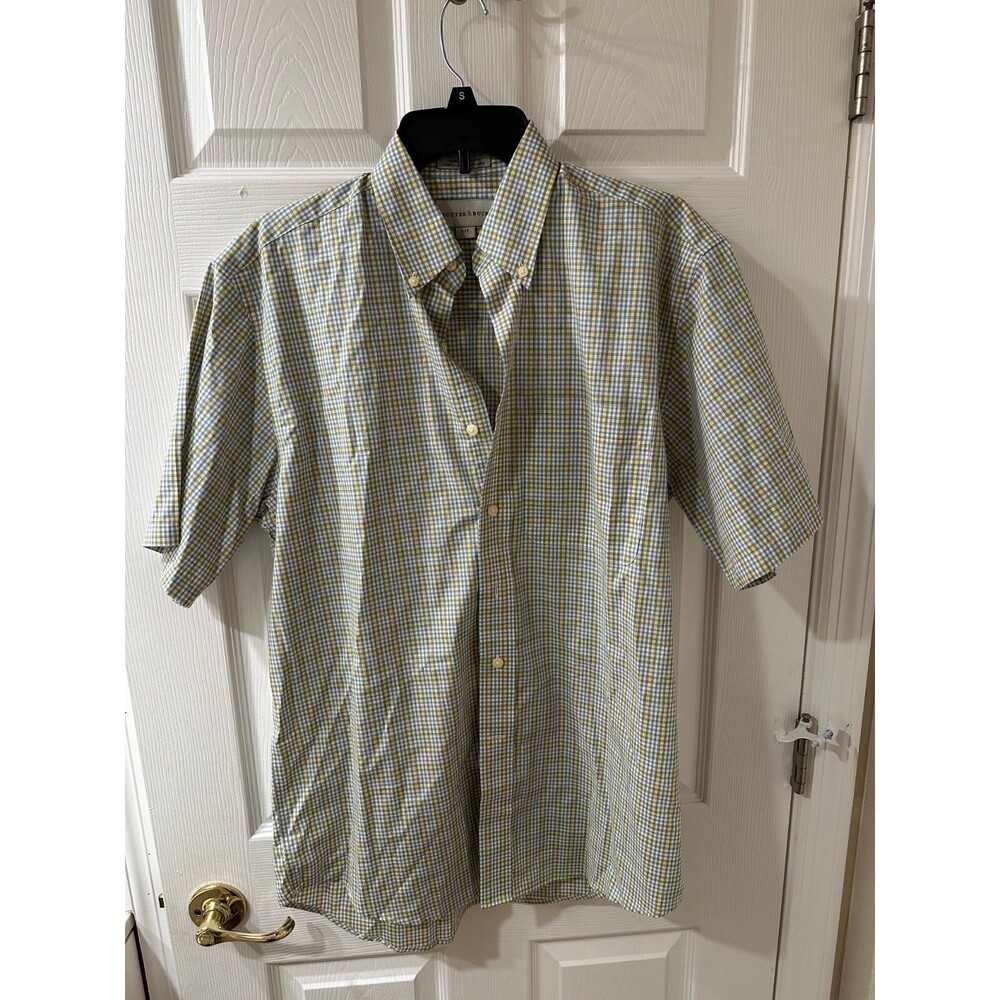 Cutter & Buck Size Small Plaid Button Down Short Sleeve Shirt